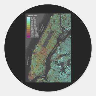 New York City Building Hoogte Kaart Sticker