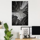 New York City Buildings Black and White Poster (Thuiskantoor)