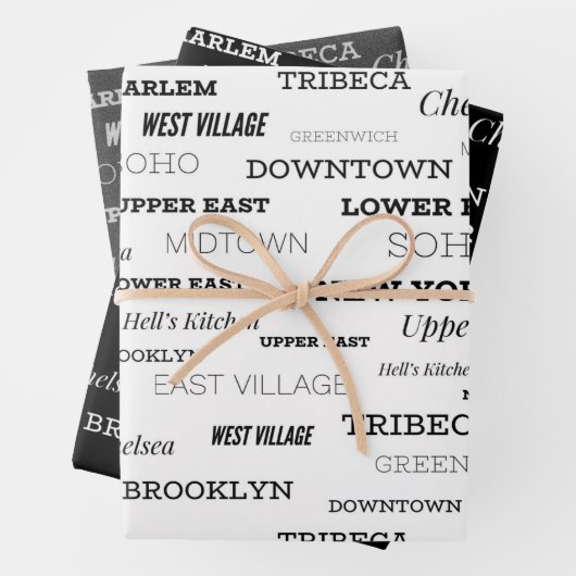 New York City Buurt Wrapping Paper Sheets (In situ)