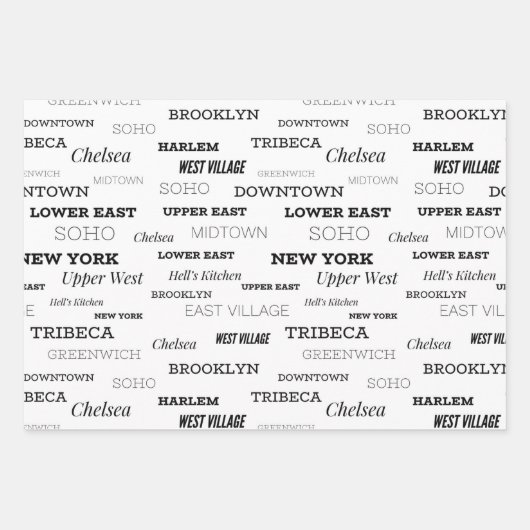 New York City Buurt Wrapping Paper Sheets (Voorkant)