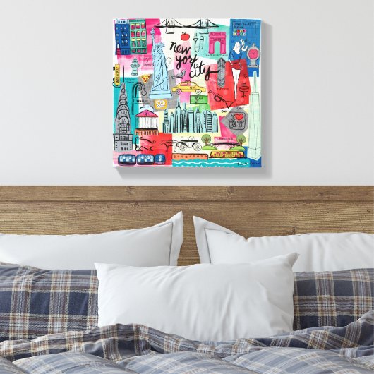 New York City Canvas Afdruk (Insitu (Slaapkamer))