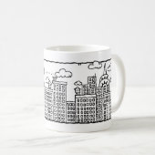 New York City Cartoon Skyline Mok (Voorkant rechts)