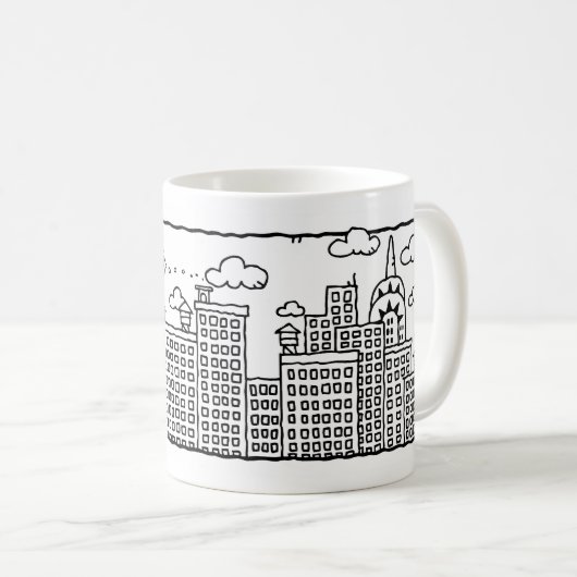 New York City Cartoon Skyline Mok (Voorkant rechts)