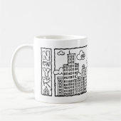 New York City Cartoon Skyline Mok (Links)