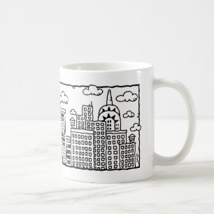 New York City Cartoon Skyline Mok