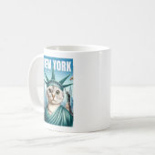 New York City Cat Statue of Liberty Mok - Schattig (Voorkant links)