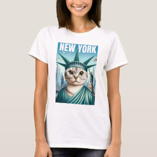 New York City Cat Statue of Liberty T-Shirt – Leuk