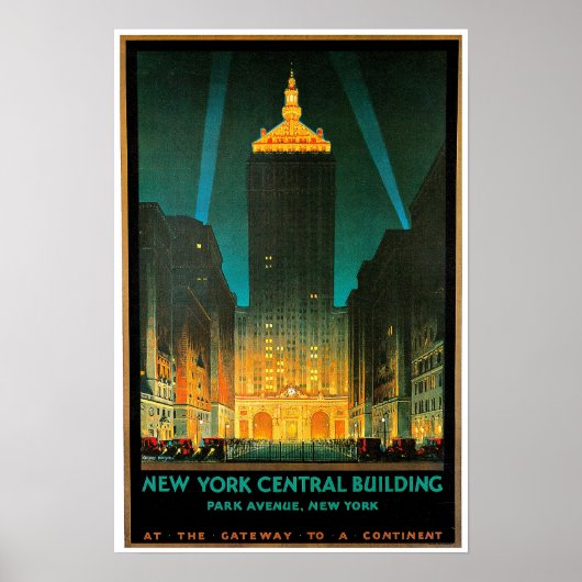New York City Central Building Travel Art Poster (Voorkant)