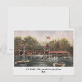 NEW YORK CITY Central Park Boat House oud briefkaa Briefkaart (Voorkant / Achterkant)