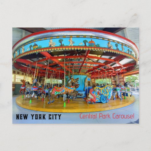New York City - Central Park Carousel Briefkaart (Voorkant)