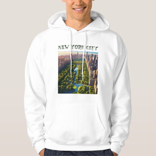 New York City Central Park Concept Kunst Hoodie (Voorkant)
