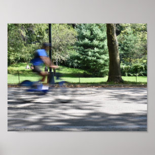 New York City Central Park Cyclist Bicycle Foto Poster