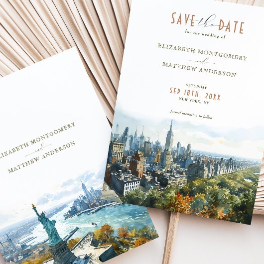 New York City Central Park Liberty Save-the-Date Kaart