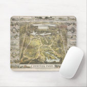  New York City Central Park Map, 1863 Muismat (Met muis)