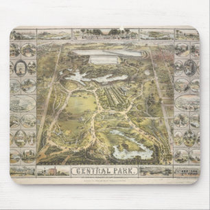  New York City Central Park Map, 1863 Muismat