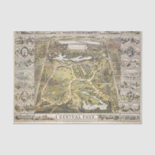  New York City Central Park Map ontkoppeling Tissuepapier