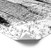 New York City Central Park Skyline Travel Sketch Poster (Hoek)