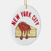 New York City Cherry Cheesecake Slice NYC Keramisch Ornament (Rechts)