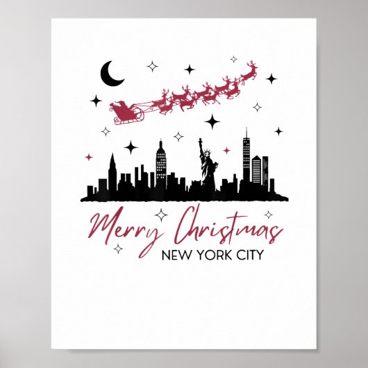New York City Christmas Trip, Merry Christmas New  Poster (Voorkant)