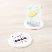 New York City Christmas Trip, Merry Christmas New Zandsteen Onderzetter (Zijkant)