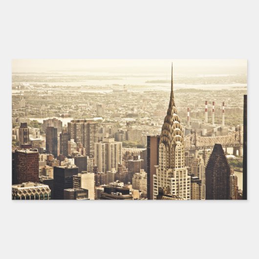 New York City - Chrysler Building Rechthoekige Sticker (Voorkant)