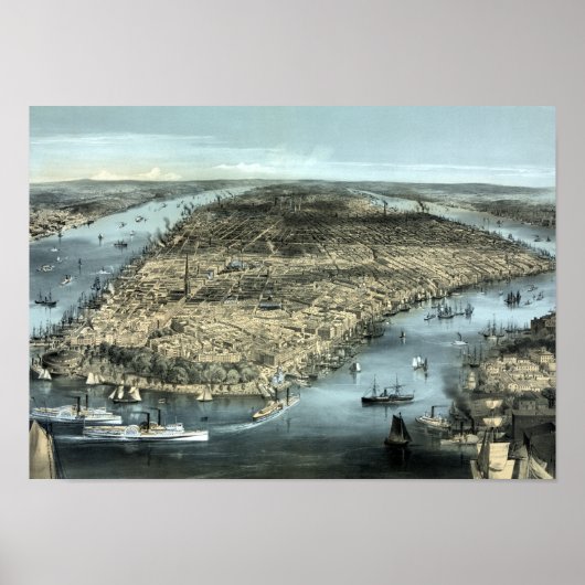  New York City Circa 1850 Poster (Voorkant)
