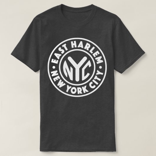  New York City Circle East Harlem White T-shirt (Design voorkant)