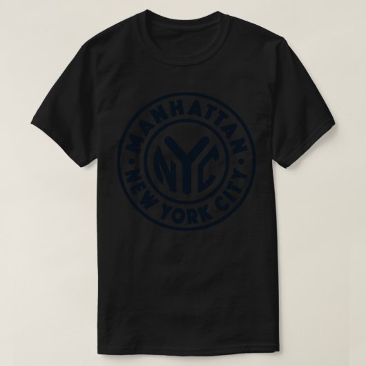  New York City Circle Manhattan Navy T-shirt (Design voorkant)