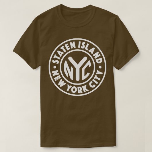  New York City Circle Staten Island White T-shirt (Design voorkant)