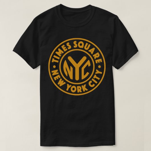  New York City Circle Times Square Gold T-shirt (Design voorkant)