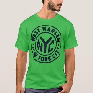 New York City Circle West Harlem Navy T-shirt