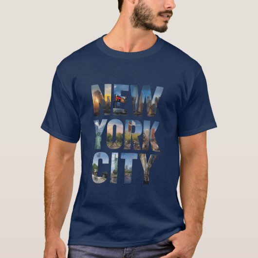 NEW YORK CITY Collage retro T-shirt (Voorkant)