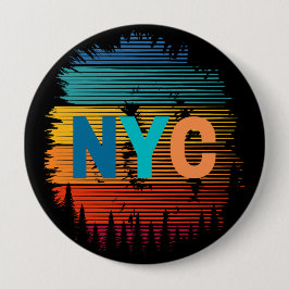 New York City Colorful Button
