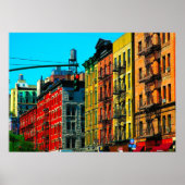 New York City "Columbus Ave" West Side Poster (Voorkant)