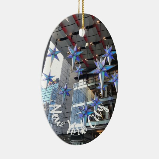 New York City Columbus Cirkel kerststaren NYC Keramisch Ornament (Rechts)