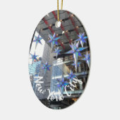 New York City Columbus Cirkel kerststaren NYC Keramisch Ornament (Links)