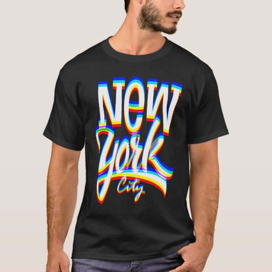 NEW YORK CITY Cool Typografisch T-shirt (Voorkant)