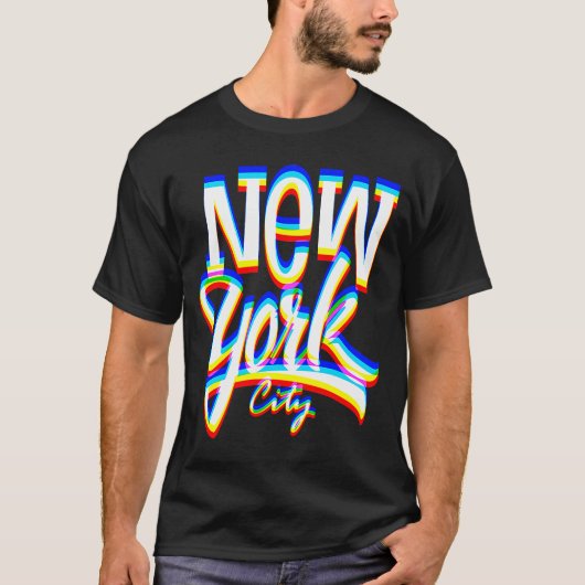 NEW YORK CITY Cool Typografisch T-shirt (Voorkant)