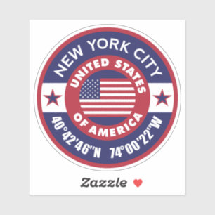 New York City coördineert met Amerikaanse vlag Sticker