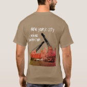 New York City Crane Operator 1930's Skyline Comic T-shirt (Achterkant)