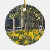 New York City Daffodils Columbus Circle NYC Spring Keramisch Ornament (Voorkant)