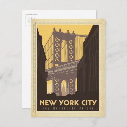 New York City | De Manhattan Bridge Briefkaart (Voorkant / Achterkant)