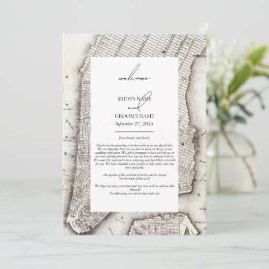 New York City Destination NYC Trouwroute Programmakaart (Staand voorkant)