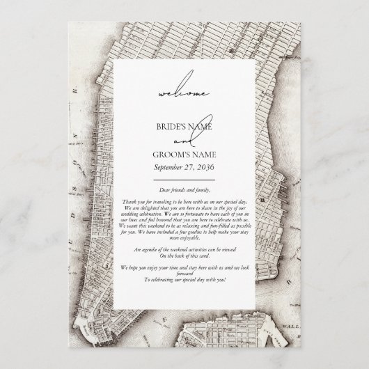 New York City Destination NYC Trouwroute Programmakaart (Voorkant)