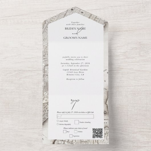 New York City Destination NYC Wedding All In One Uitnodiging (Binnen)