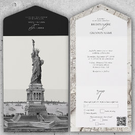New York City Destination NYC Wedding All In One Uitnodiging