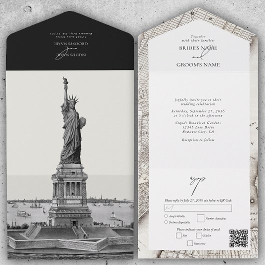 New York City Destination NYC Wedding All In One Uitnodiging