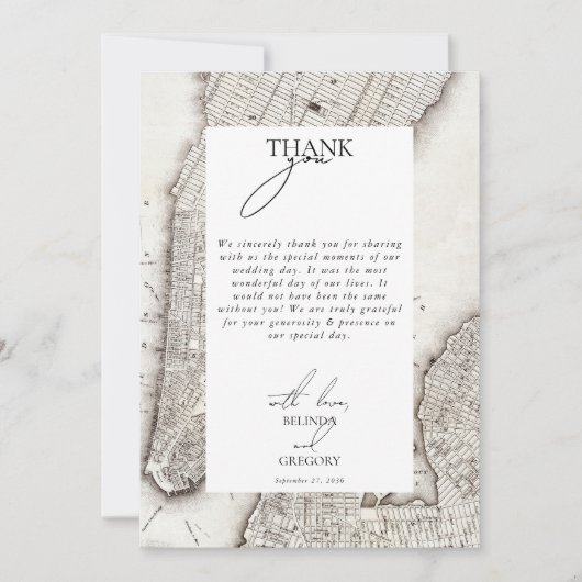 New York City Destination NYC Wedding Bedankkaart (Voorkant)