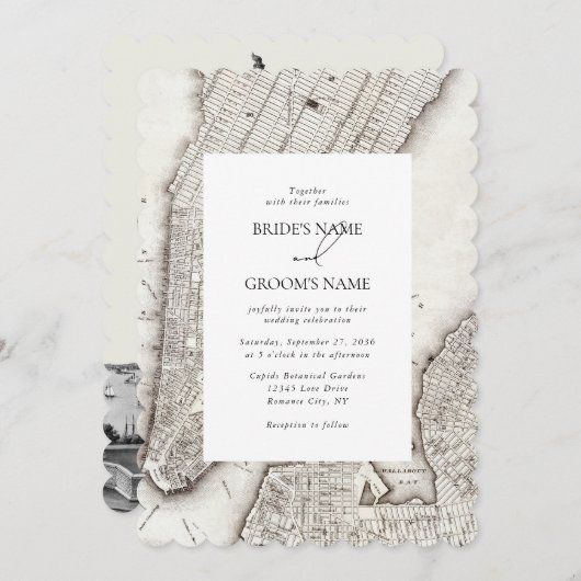 New York City Destination NYC Wedding Kaart (Voorkant / Achterkant)