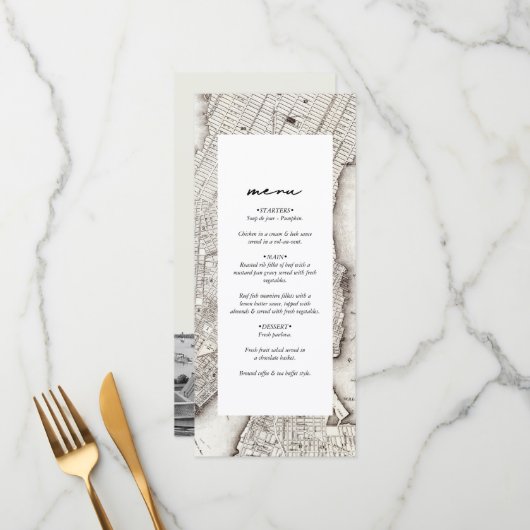 New York City Destination NYC Wedding Menu (Voorkant / Achterkant in situ)